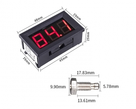 12V Red Fahrenheit Digital Temperature Meter -76F~999F LED Display with Industrial Grade 0.5m K-Type Thermocouple Temperature Sensor M6